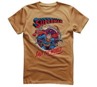 T-Shirt Ufficialmente Licenziata Superman - Salva Il Mondo Per Uomo