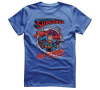 T-Shirt Ufficialmente Licenziata Superman - Salva Il Mondo Per Uomo