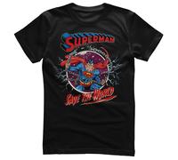 T-Shirt Ufficialmente Licenziata Superman - Salva Il Mondo Per Uomo