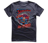 T-Shirt Ufficialmente Licenziata Superman - Salva Il Mondo Per Uomo