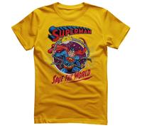 T-Shirt Ufficialmente Licenziata Superman - Salva Il Mondo Per Uomo