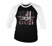 T-Shirt Ufficialmente Licenziata Top GUN - America Manica 3/4 Taglie S-XXL