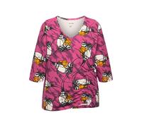 T-shirt Ulla Popken da donna taglie forti fascia girocollo 3 4 maniche