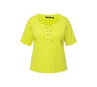 T-shirt Ulla Popken da donna taglie forti jersey a costine allacciatura...