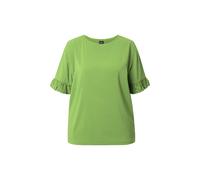 T-shirt Ulla Popken da donna taglie forti mix di materiali girocollo oversize