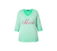 T-shirt Ulla Popken da donna taglie forti Moin Cold Dyed scollo a V