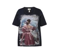T-shirt Ulla Popken da donna taglie forti motivo tradizionale classico girocollo