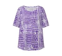 T-shirt Ulla Popken da donna taglie forti Pima Cotton pietre ornamentali...