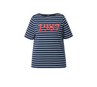 T-shirt Ulla Popken da donna taglie forti stampa floccata scollo a U Boot