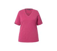 T-shirt Ulla Popken da donna taglie forti stampa scritta classica scollo a V