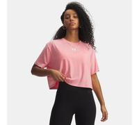 T-shirt Under Armour Rival Boxy Wash da donna Bittersweet Rosa / Bianco L