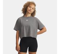 T-shirt Under Armour Rival Boxy Wash da donna Clay Verde / Bianco XS