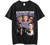 T-Shirt Unisex 90S Backstreet Boys Vintage Tee Shirt Boy Band Uomo Throwback Homage T-Shirt, Nero, S