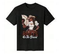 T-shirt unisex a maniche corte con scollo tondo in 100% cotone - "Roots On The Ground" - T-shirt basic con grafica ispirata al Western per l'estate, da uomo Abbraccia uno stile ispirato al Western que