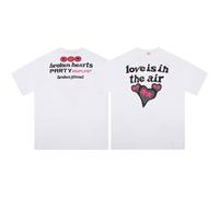 T-Shirt Unisex Bianca A Maniche Corte, Stampa Grafica A Forma di Cuore Love Is in The Air con Design sul Retro Broken Hearts Party 2025, FEB, Top Casual-style7||s