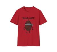 T-shirt unisex con appuntamento al buio, regalo divertente per gli amanti degli appuntamenti, maglietta umoristica per eventi, camicia da festa, abbigliamento casual, Rosso ciliegia, L