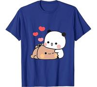 T-shirt unisex con panda kawaii con abbraccio Bubu Dudu regalo divertente per San Valentino, Blu, XS