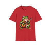 T-shirt unisex divertente con rana che suona la chitarra, maglietta con animali carini, regalo per amanti della musica, abbigliamento grafico novità, camicia hipster rana, Rosso, 3XL