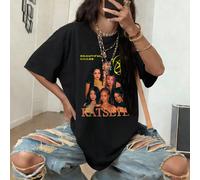 T-shirt unisex in 100% cotone, T-shirt bianca a maniche corte in puro cotone con tema del gruppo femminile KATSEYE, top sportivo di ultima generazione per la stagione estate, top unisex a maniche cort