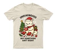 T-Shirt Unisex Non Diagnosticata Ma Qualcosa Non Aint Regalo Miaow Retrò...