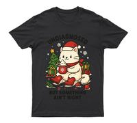 T-Shirt Unisex Non Diagnosticata Ma Qualcosa Non Aint Regalo Miaow Retrò...