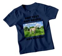 T-shirt unisex personalizzata per bambini cani colore foto testo