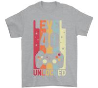 T-Shirt Unisex Uomo 40 Anni Level Up 100% Cotone Girocollo Nero