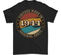 T-Shirt Uomini Vintage 82° Compleanno Fatto Nel 1944 100% Cotone