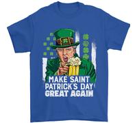 T-Shirt Uomo 100% Cotone St. Patrick's Day Great Again Donald Trump
