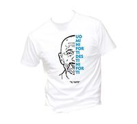 T-Shirt Uomo & BAMBIN - Uomini Forti Destini Forti - Super vestibilità Top qualità Made in Italy (L, Bianco)