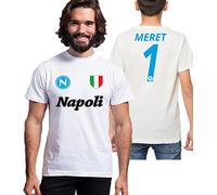 T-Shirt Uomo Bambino Alex Meret 1 Napoli Logo Scudetto Sport Calcio Calcetto Tempo Libero Relax Maglietta Tracksuit Squadra Cuore Napoletano