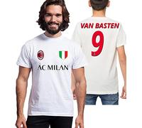 T-Shirt Uomo Bambino Marco 9 Milan Logo Scudetto Sport Calcio Calcetto Tempo Libero Relax Maglietta Tracksuit Squadra Cuore Rossonero