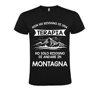 T-SHIRT UOMO BAMBINO NEONATO UOMO NON HO BISOGNO DI UNA TERAPIA MA DI ANDARE IN MONTAGNA MANICA CORTA SCOLLO TONDO COTONE