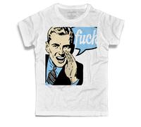 T-shirt uomo bianca FK IN A LOUD VOICE vintage pop art urlo grido gridare