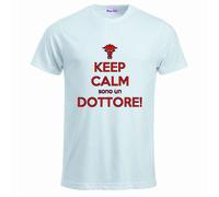 t-shirt uomo bianca scritta keep calm sono un dottore regalo medico dottoressa