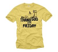T-Shirt Uomo Bianco - Thank God It's Friday - Disco Bella Maglietta M