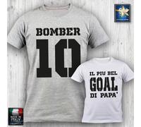 T-shirt Uomo BOMBER IL PIU BEL GOAL DI PAPA' festa del papà divertente REGALO