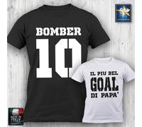 T-shirt Uomo BOMBER IL PIU BEL GOAL DI PAPA' festa del papà divertente REGALO