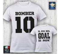T-shirt Uomo BOMBER IL PIU BEL GOAL DI PAPA' festa del papà divertente REGALO