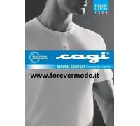 T-shirt uomo Cagi manica corta a serafino in jersey di cotone pettinato art 1308