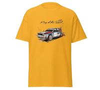 T-Shirt Uomo Car Evo Racing Integrale Fans Club Auto Sportiva Italiana Maglietta Unisex Auto Rally Legend Classic Car Delta Auto da Gara Anni 80 (IT, Testo, 3XL, Regular, Regular, Giallo)