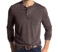 T-Shirt Uomo Casual Moda Tinta Unita Top A Maniche Lunghe Uomo Classico Comoda T-Shirt Base Uomo Gioventù Tendenza all-Match Manica Lunga T-Shirt Uomo O-Coffee XXL