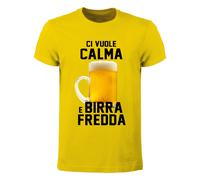 T-shirt Uomo - Ci vuole calma e birra fredda