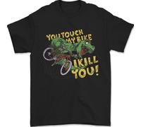 T-Shirt Uomo Ciclismo Divertente Gildan 5000 Nero Manica Corta