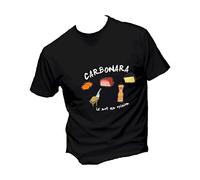 T-Shirt Uomo Cotone Basic Super vestibilità Top qualità - CARBONARA IS Not AN Opinion - Divertente Humor Made in Italy (M, Nero)