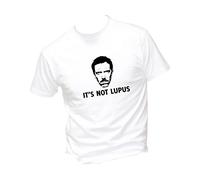 T-Shirt Uomo Cotone Basic Super vestibilità Top qualità - Dr.House It's Not Lupus - Divertente Humor Made in Italy (Bianco, M)
