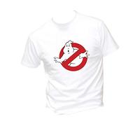 T-Shirt Uomo Cotone Basic Super vestibilità Top qualità - Ghostbusters - Divertente Humor Made in Italy (Bianco, XL)