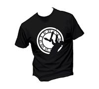 T-Shirt Uomo Cotone Basic Super vestibilità Top qualità - Ritorno al Futuro Orologio - Divertente Humor Made in Italy (Nero, L)