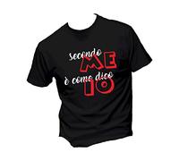 T-Shirt Uomo Cotone Basic Super vestibilità Top qualità - Secondo Me È Come DICO IO - Divertente Humor Made in Italy (S, Nero)