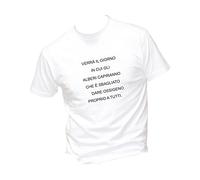 T-Shirt Uomo Cotone Basic Super vestibilità Top qualità - Verrà Il Giorno - Divertente Humor Made in Italy (Bianco, L)